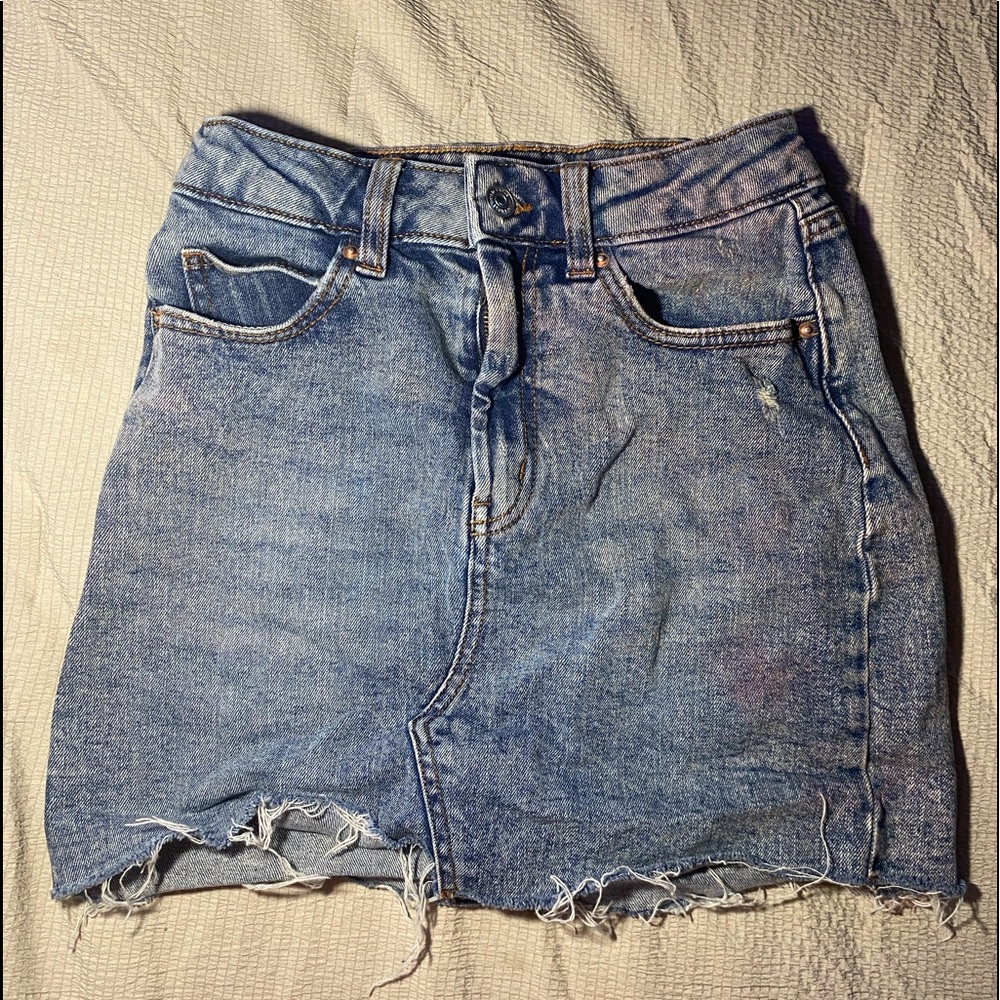 Distressed Jean Skirt